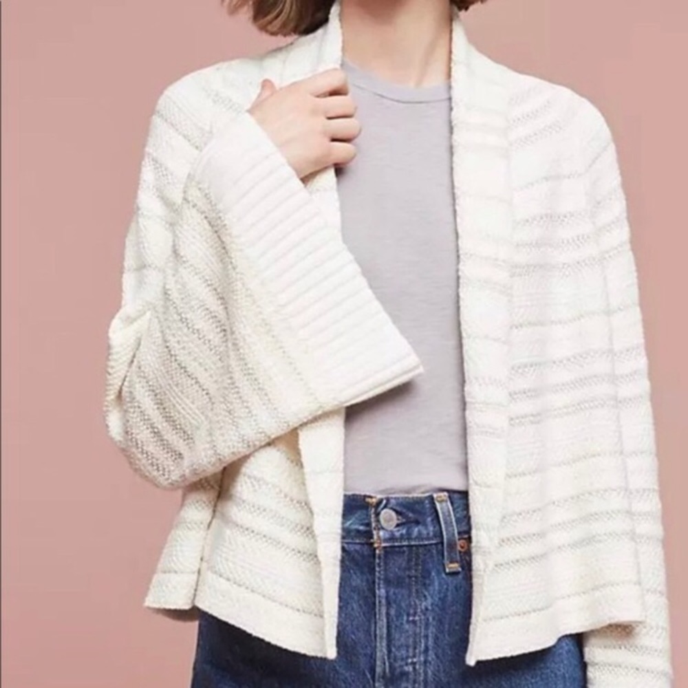 Anthro open front bell sleeved cardigan